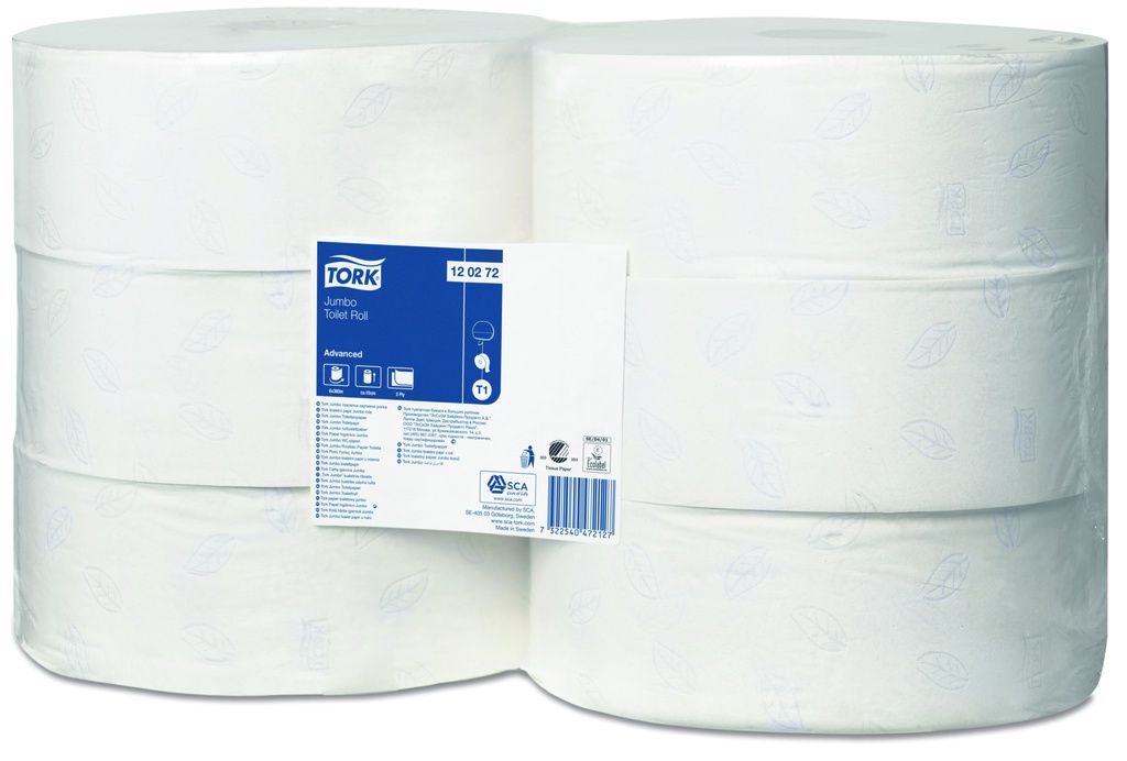 Toilettenpapier Tork Advanced Jumbo Grossrolle 2-lagig weiss