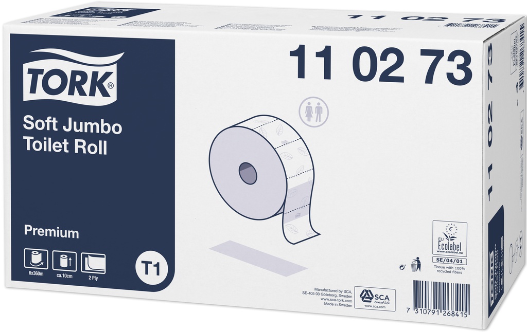 Toilettenpapier Tork Premium Jumbo Grossrolle 2-lagig weiss