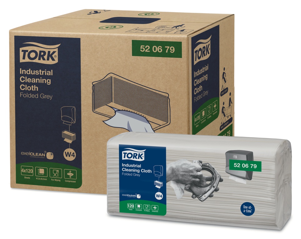 Reinigungstuch Tork W4 Industrie Einzeltücher 1-lagig grau