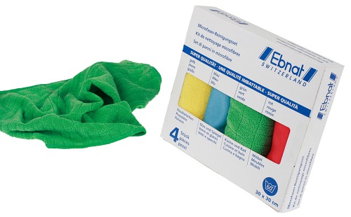 Microfasertuch Reinigungsset Ebnat 30x30cm je 1x gelb, blau, grün, rot