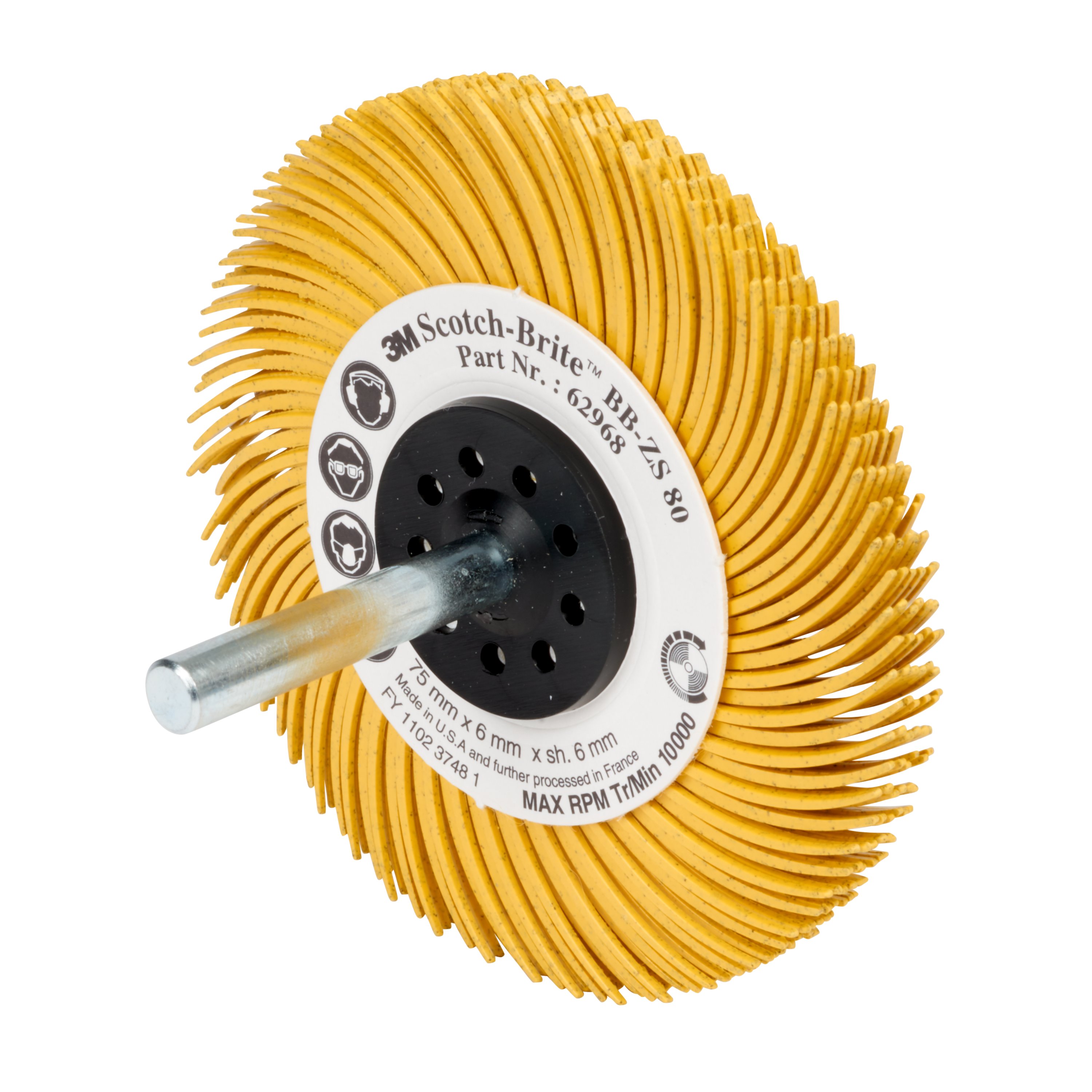 3M BB-ZS Scotch-Brite Bristle Disc mit Schaft 76 x 6mm