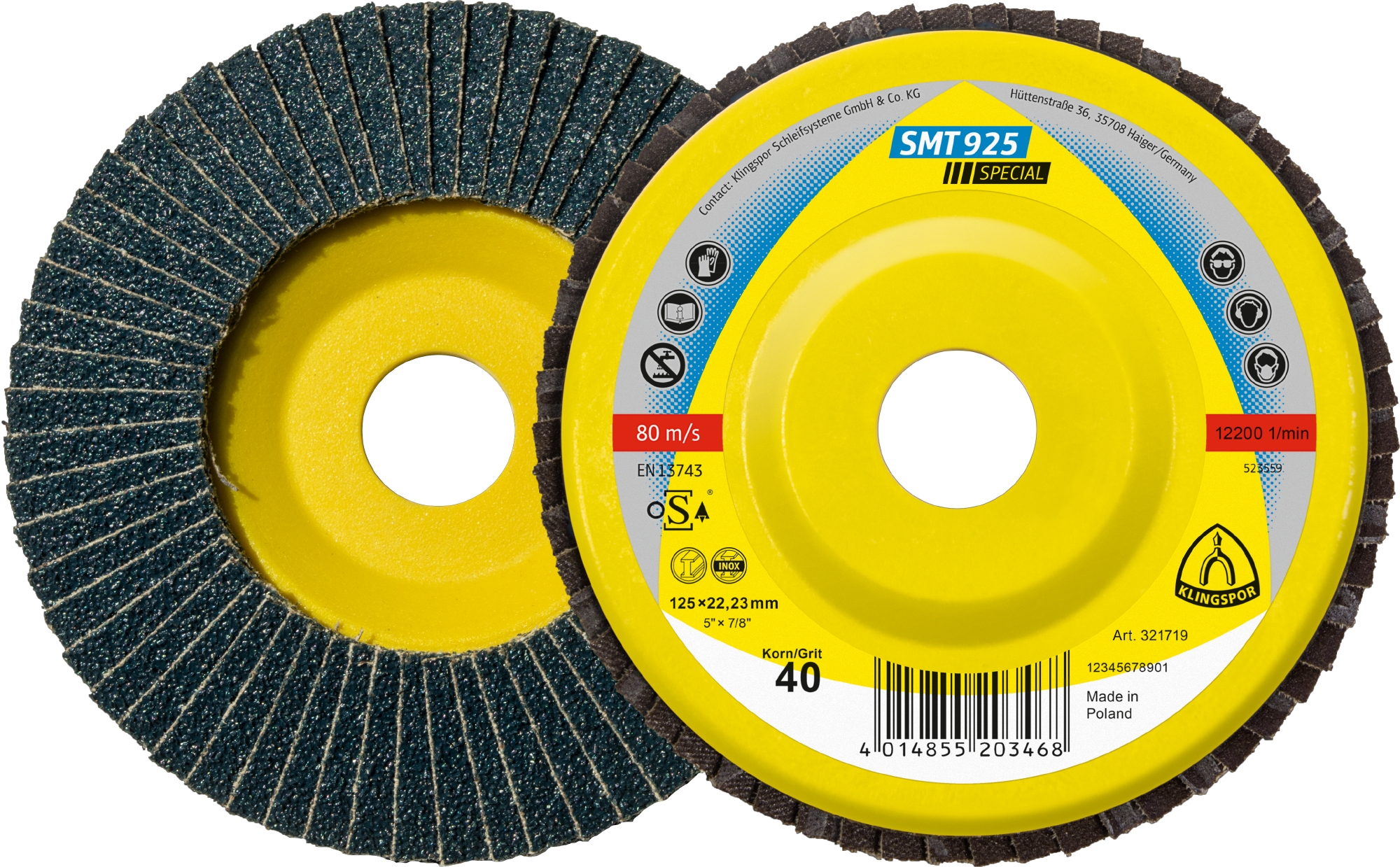 Klingspor SMT 925 Schleifmopteller flach
