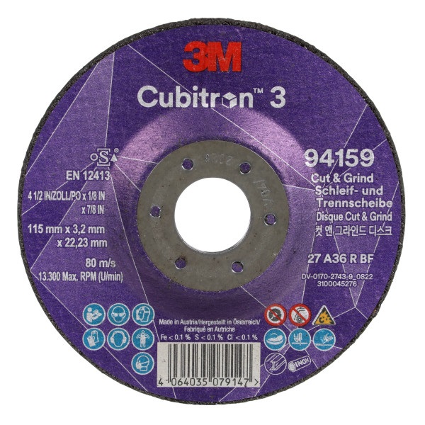 3M Cubitron 3 Cut & Grind Schruppscheibe Korn: 36+ 94159