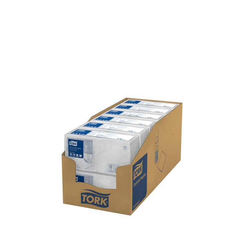 Servietten Tork Tissue 24x24cm 3-lagig 1/4-Falz (weiss)