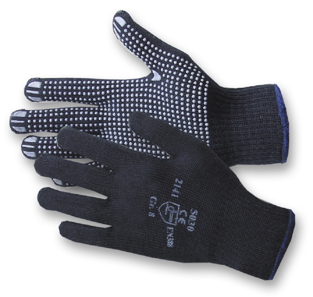 Arbeitshandschuhe 5030 Baumwoll - Polyamid dunkelblau Nitrilnoppen hellblau Arbeitshandschuhe 5030 Baumwoll - Polyamid dunkelblau Nitrilnoppen hellblau